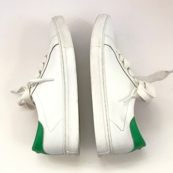 KATE SPADE Alanna Leather Sneakers White Green Women’s Size 10 - Picture 13 of 16